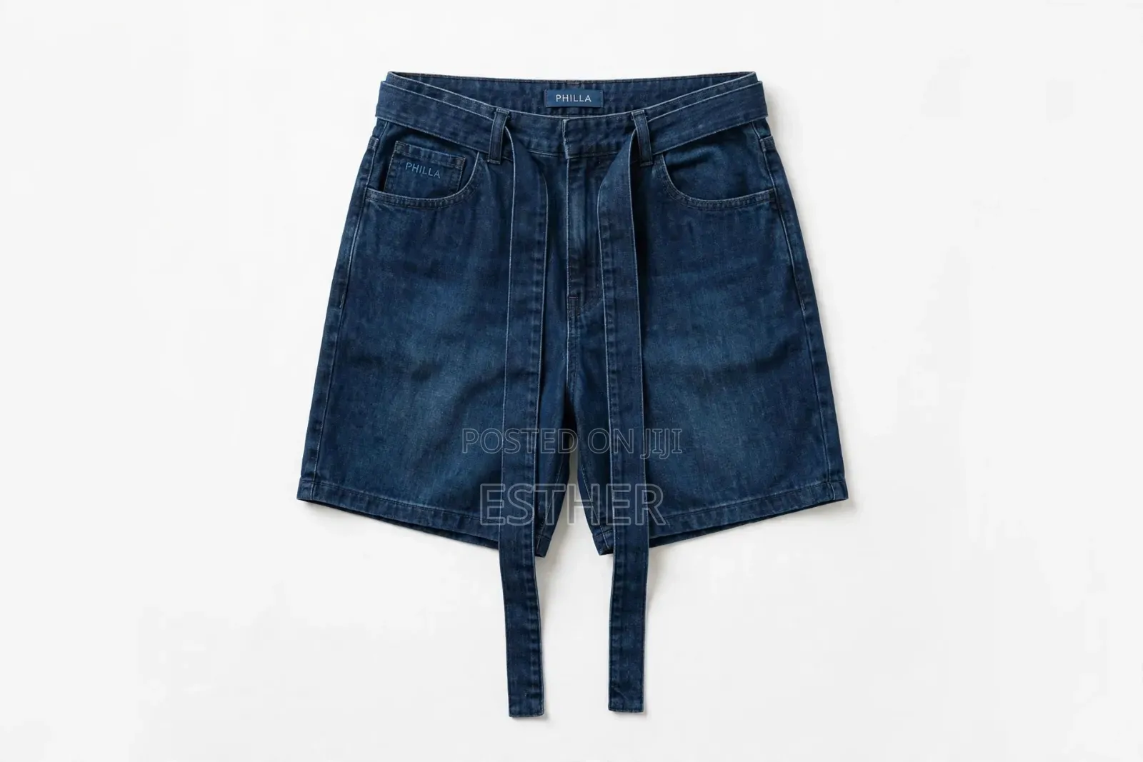 Eyelet Belt Demin Short