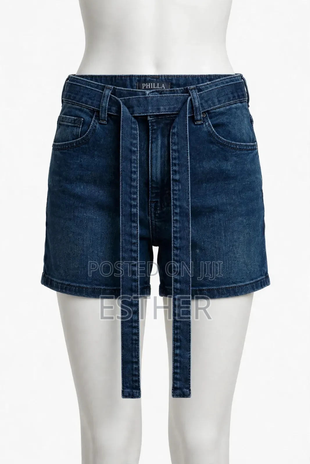 Eyelet Belt Demin Short
