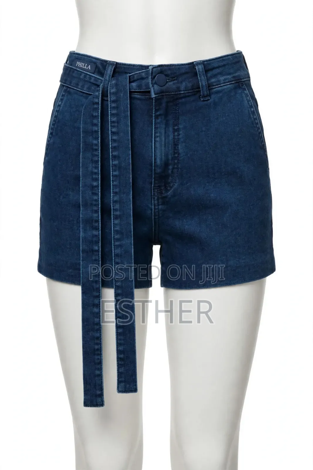 Eyelet Belt Demin Short