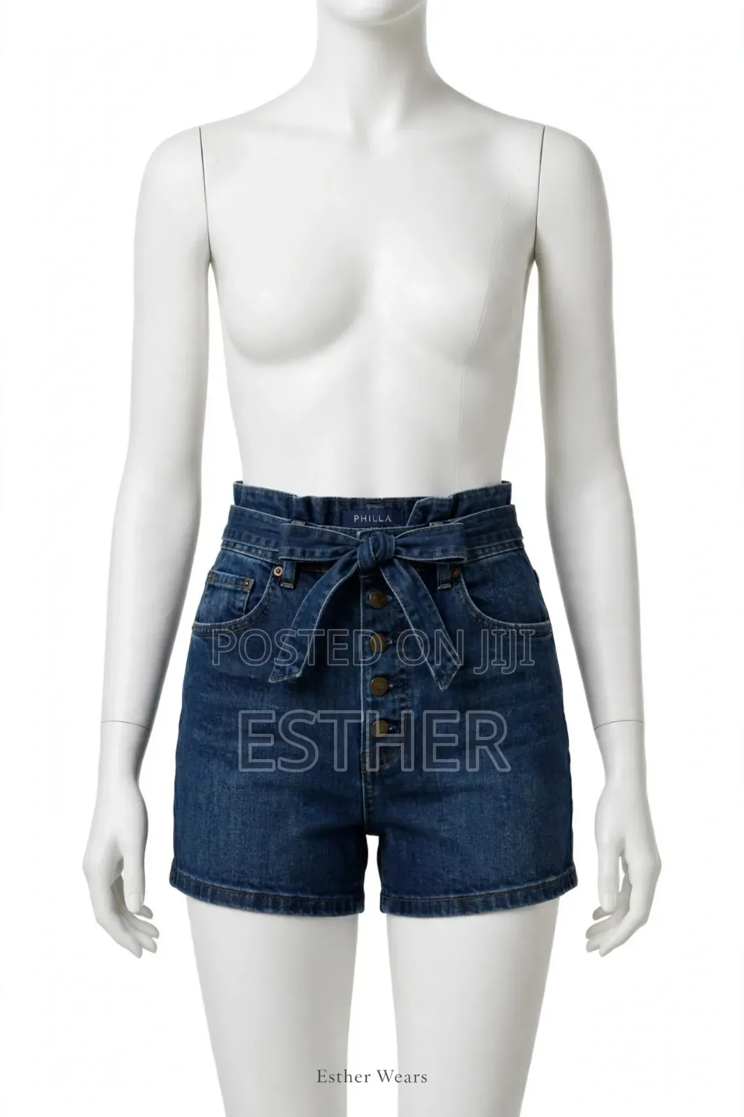Eyelet Belt Demin Short