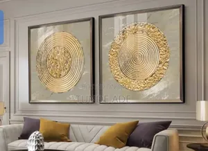 2 in Diamond Stones Gold Circle Luxury Crystal Wall Frame