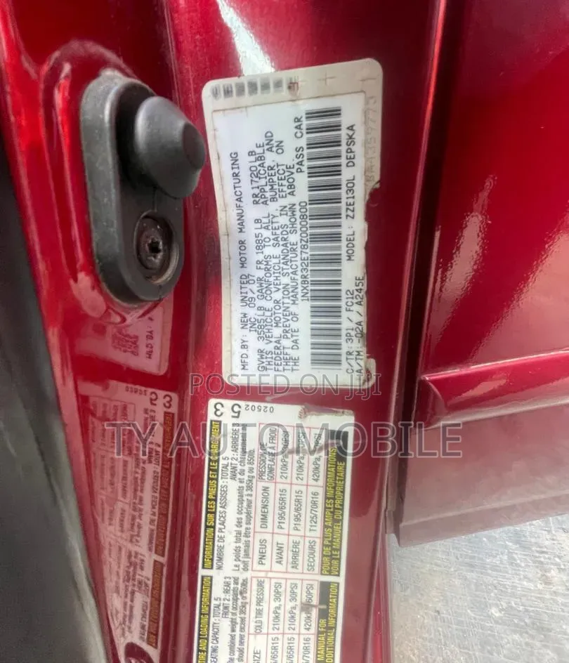 Toyota Corolla 2008 Red