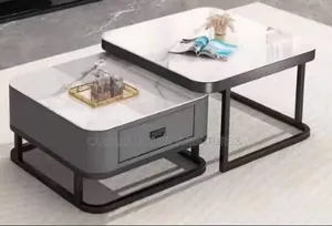 Coffee Glass Center Table, White