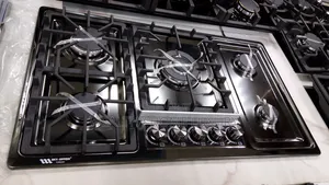 Luxury 5-Burner Built-in Black Stainless Steel Gas Hob