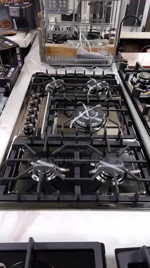 Luxury 5-Burner Built-in Black Stainless Steel Gas Hob