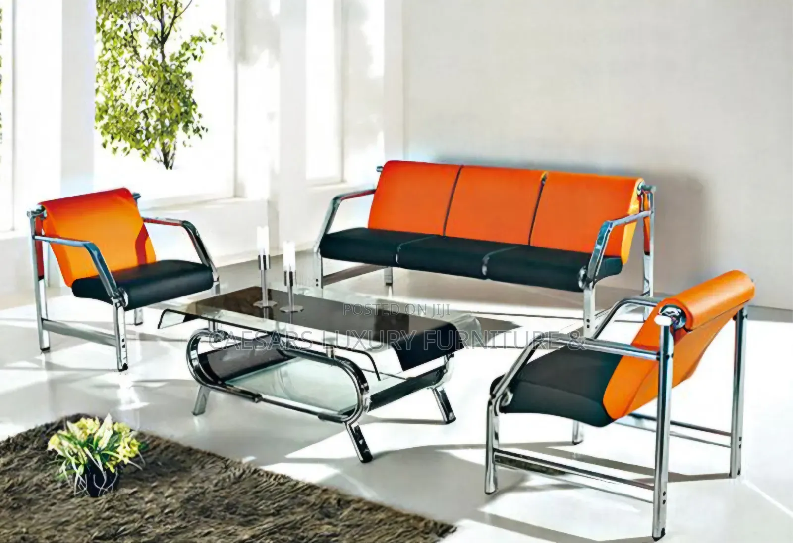 5 Seaters Sofa Chair Set- Orange