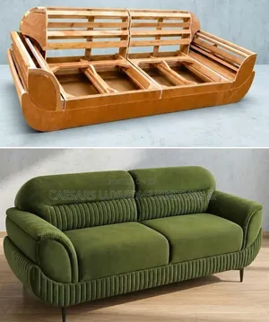 Modern Green Velvet 2-Seater Sofa / Couch