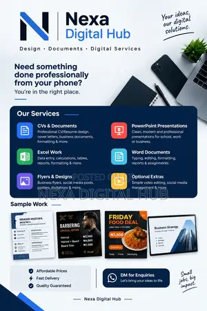 CVs & Documents, Flyers & Designs, Excel & PowerPoint