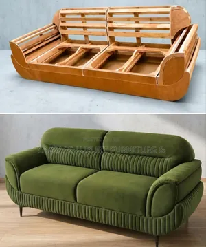 Modern Green Velvet 2-Seater Sofa / Couch