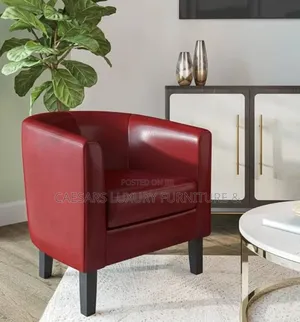 Single Seater Leather Sofa Armchair, Red