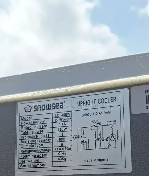 Snowsea Upright Freezer 400L Solar Adaptor In. Verified Quality Prod.