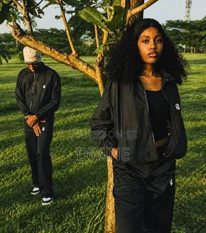 Unisex Black Streetwear Tracksuit Set – Jacket & Pants
