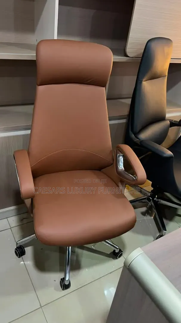 High-Back Executive Office Chair, Brown
