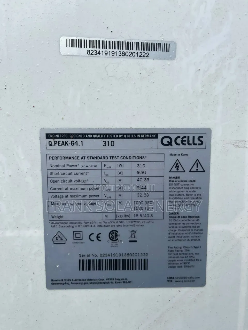 Mono Solar Panels 310 Watts