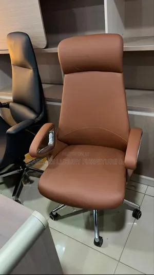 High-Back Executive Office Chair, Brown