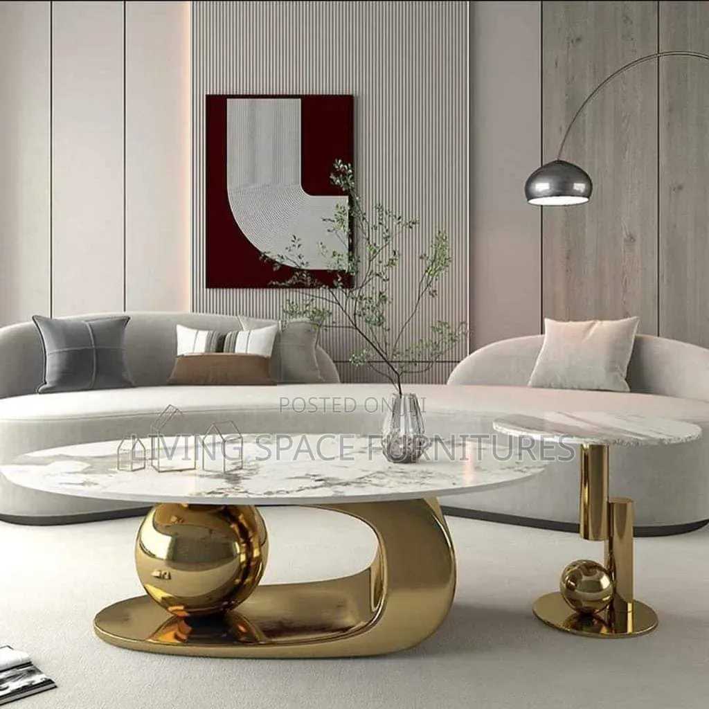 Unique Marble Center Table With Two Side Stools