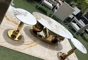 Unique Marble Center Table With Two Side Stools