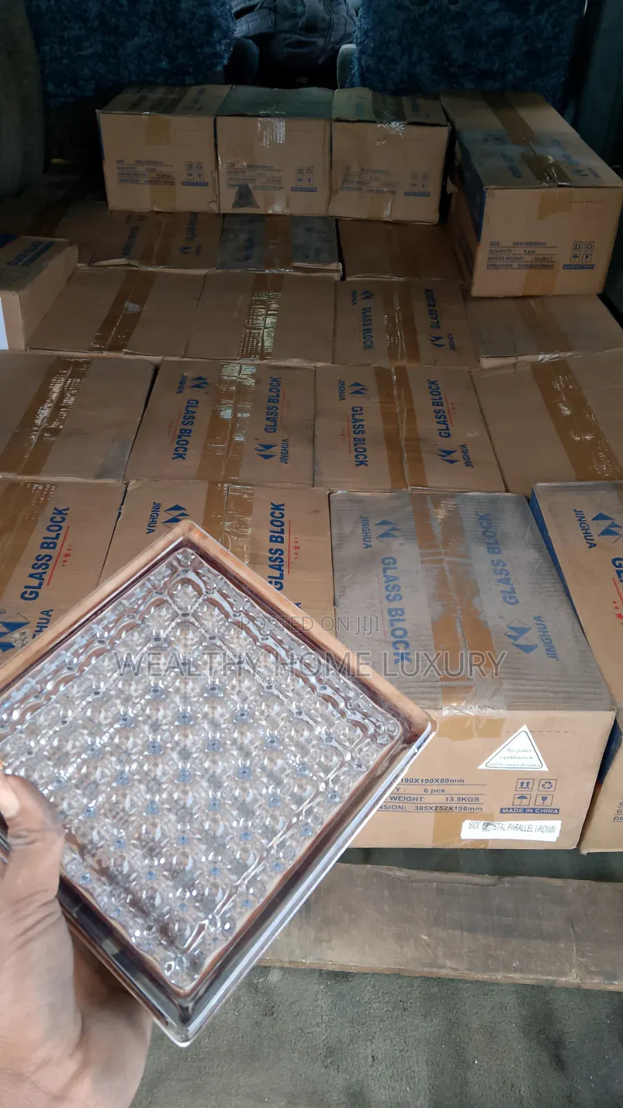 Brown Border Decorative Glass Blocks / Glass Bricks