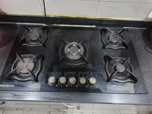 Used Polystar 5 Burner Gas Cooker - Built-in Glass Hob