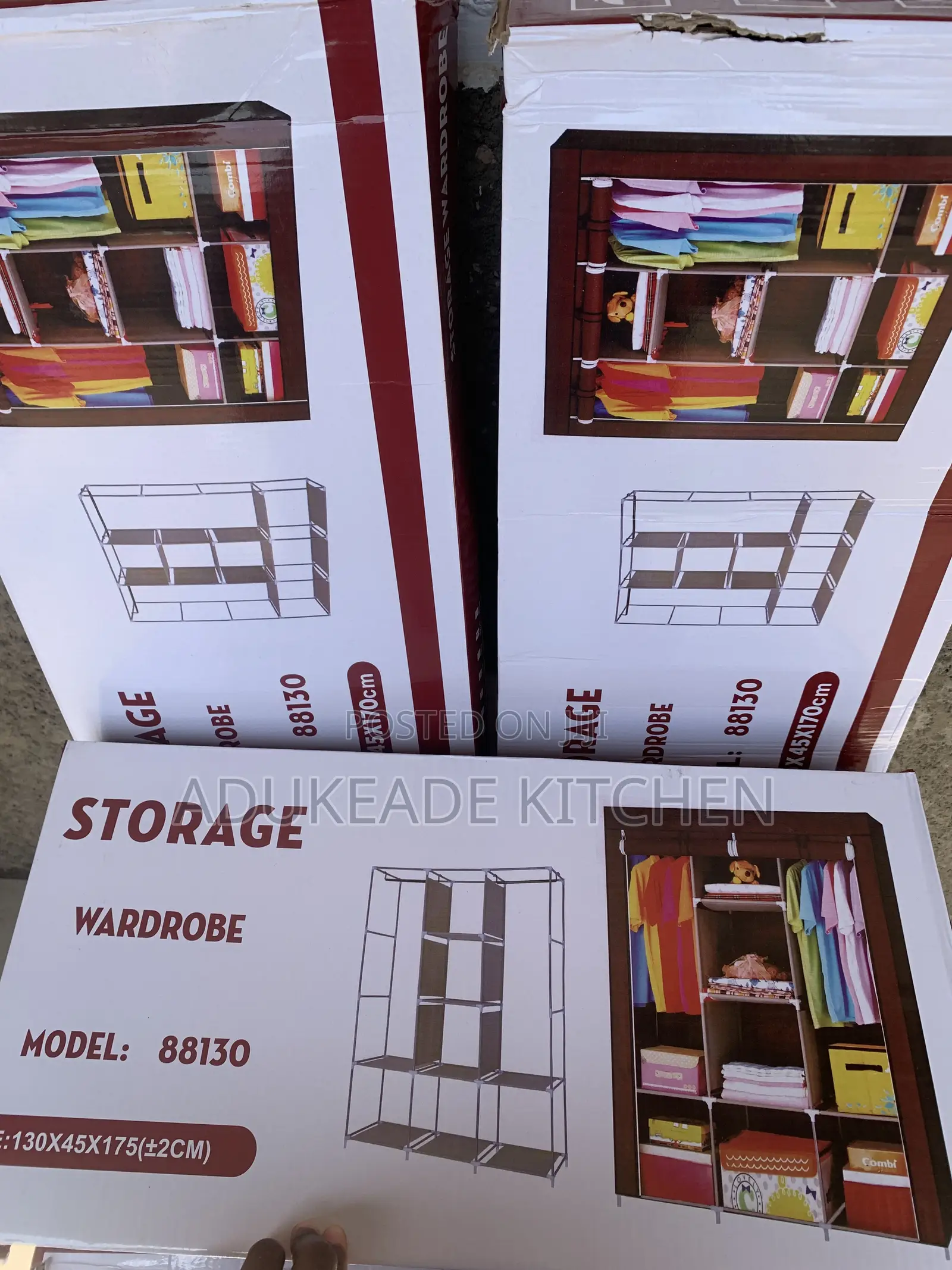 3 Compartment Storage Wardrobe
