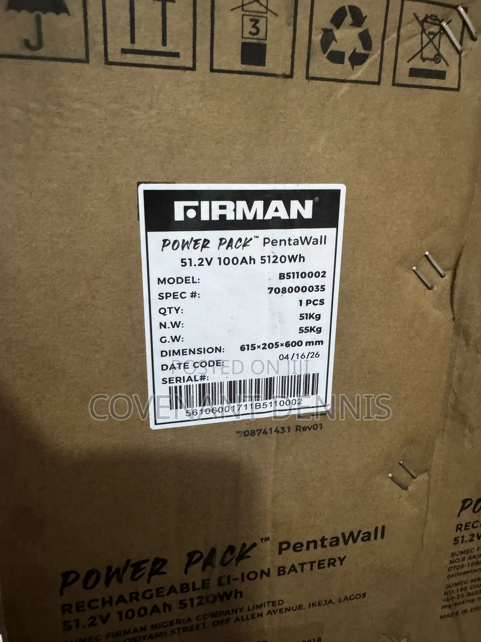 Firman 5kwh 48v Lithium Ion Battery