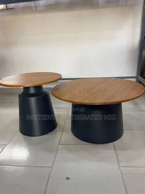 2-in-1 Wooden Centre Table With Round Top.
