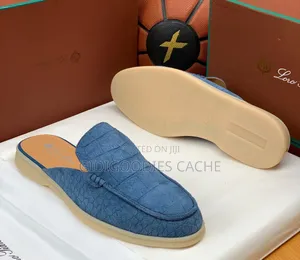 Loro Piana Summer Walk Croc-Embossed Mules 40-46