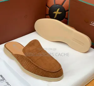 Loro Piana Summer Walk Croc-Embossed Mules 40-46