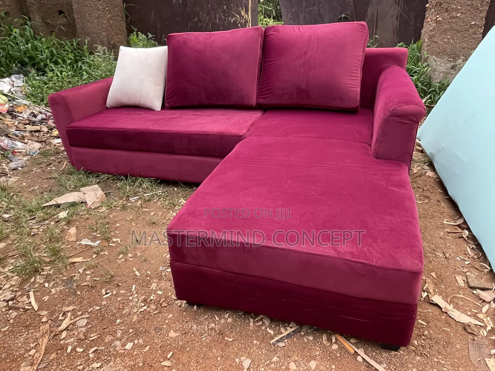 Custom-Made L-Shaped Sofa + 2 Accent Chairs