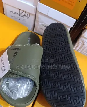 Brand New Santos Shoes Casual Slides - Olive Green