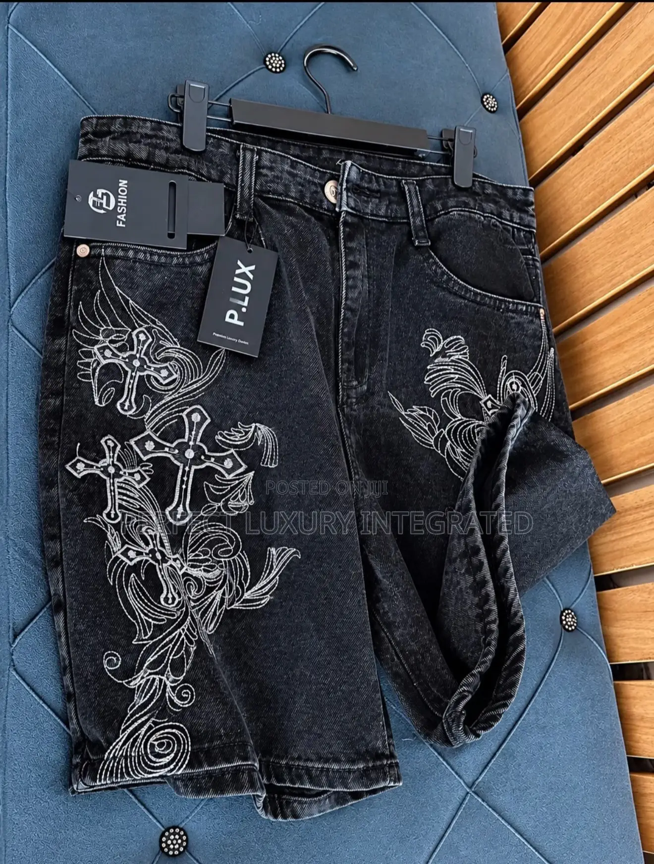 Premium Embroidered Denim Short