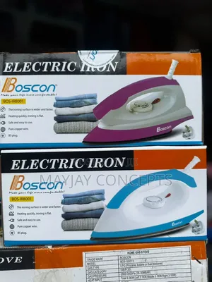 BOSCON 1000W Dry Electric Iron With Wide Soleplate & Fast Heat
