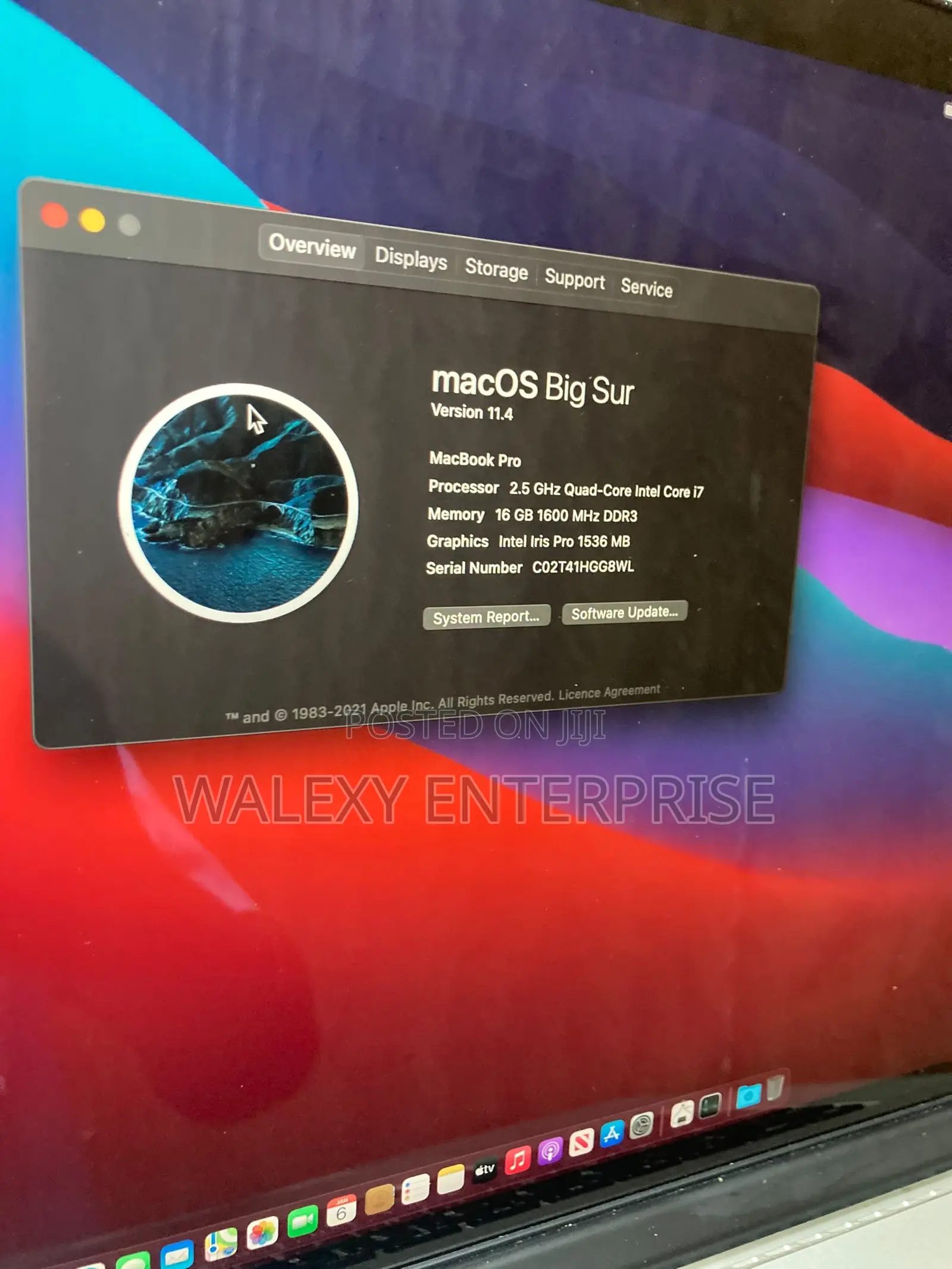 Laptop Apple MacBook Pro 2015 16GB Intel Core i7 SSD 512GB
