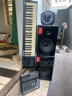 Used M-Audio BX8a, Alesis V49, Foam and Mixer