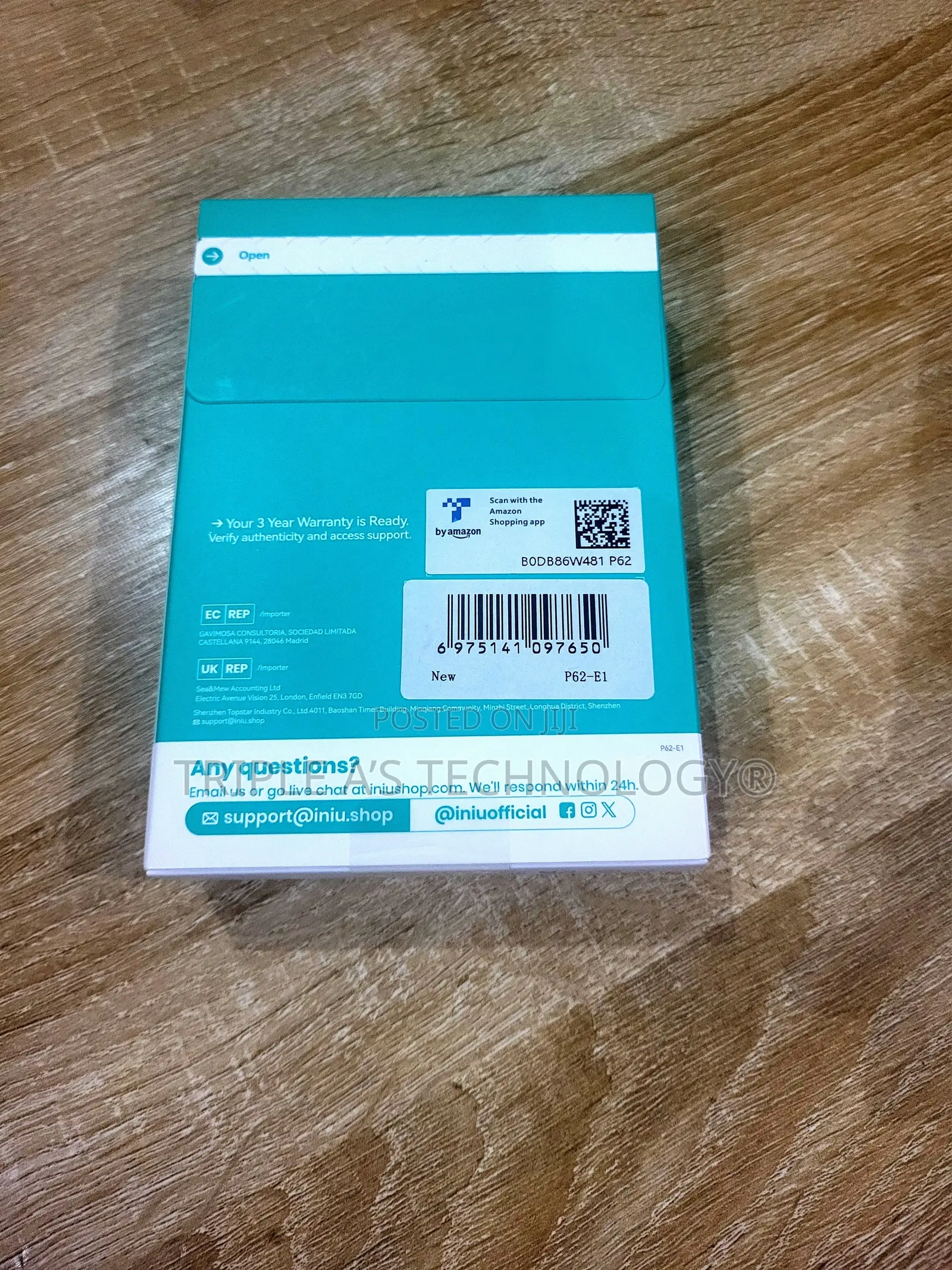 INIU Laptop Power Bank 2,000mAh 65w