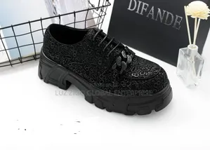 Men's Designer Pattern Patent Oxford Shoe Black - Size 40-46