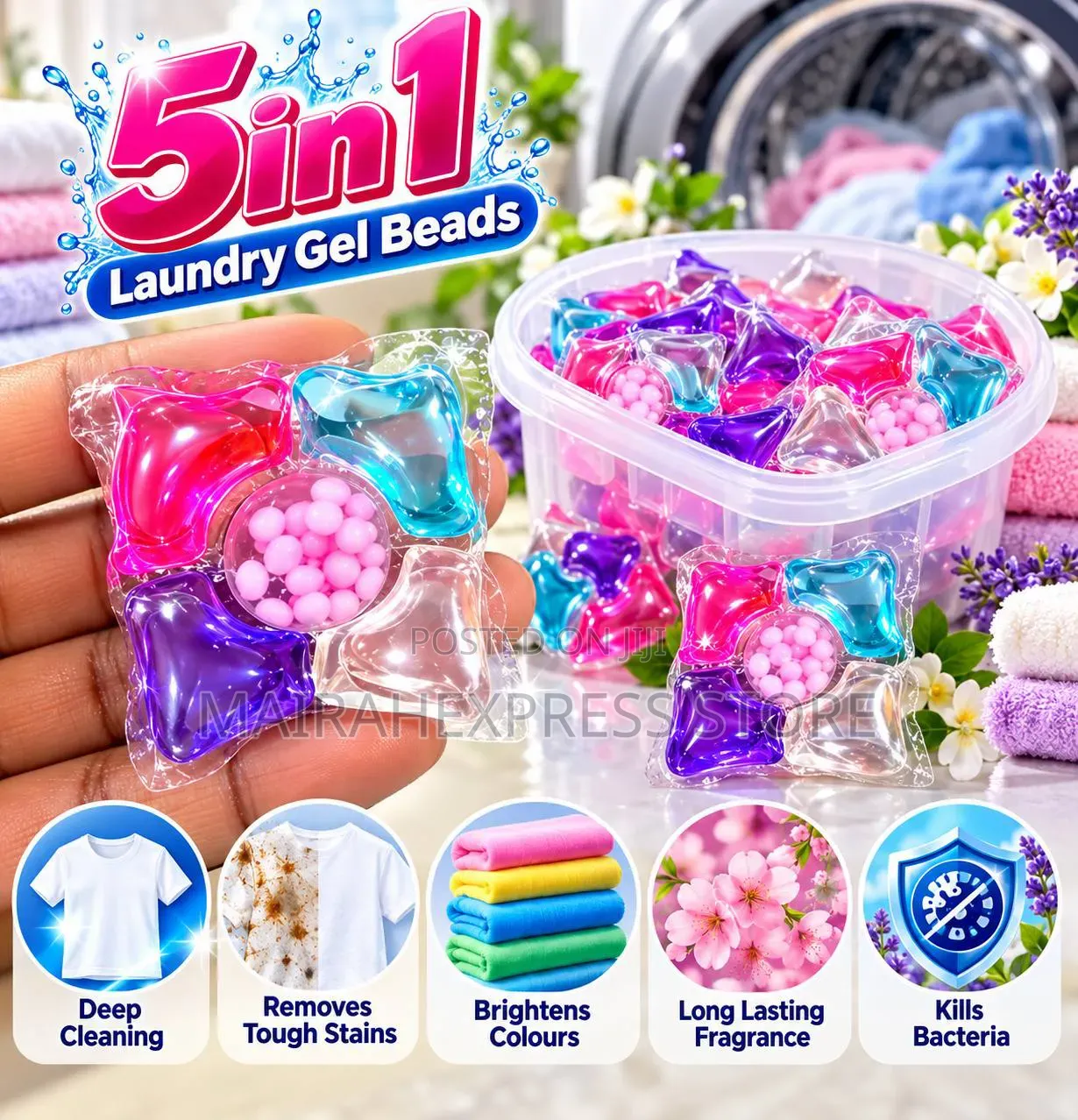 Multi-Compartment 5-in-1 Laundry Detergent Gel Pods