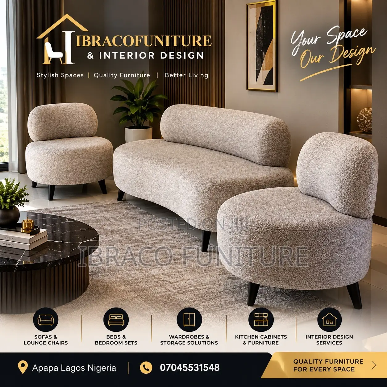 Modern Luxury L-Shaped Sofa Set