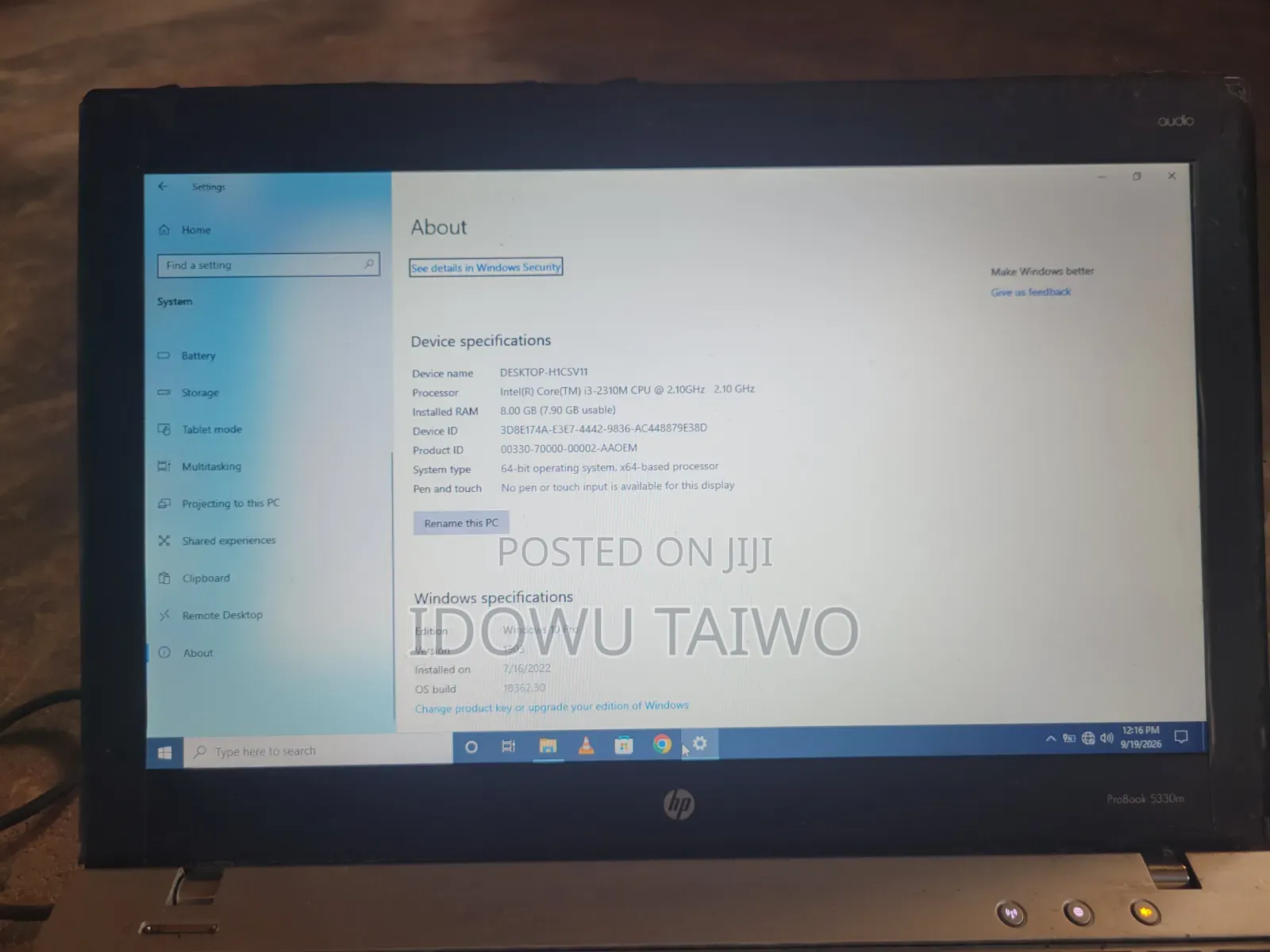 Laptop HP ProBook 5330M 8GB Intel Core i3 HDD 72GB