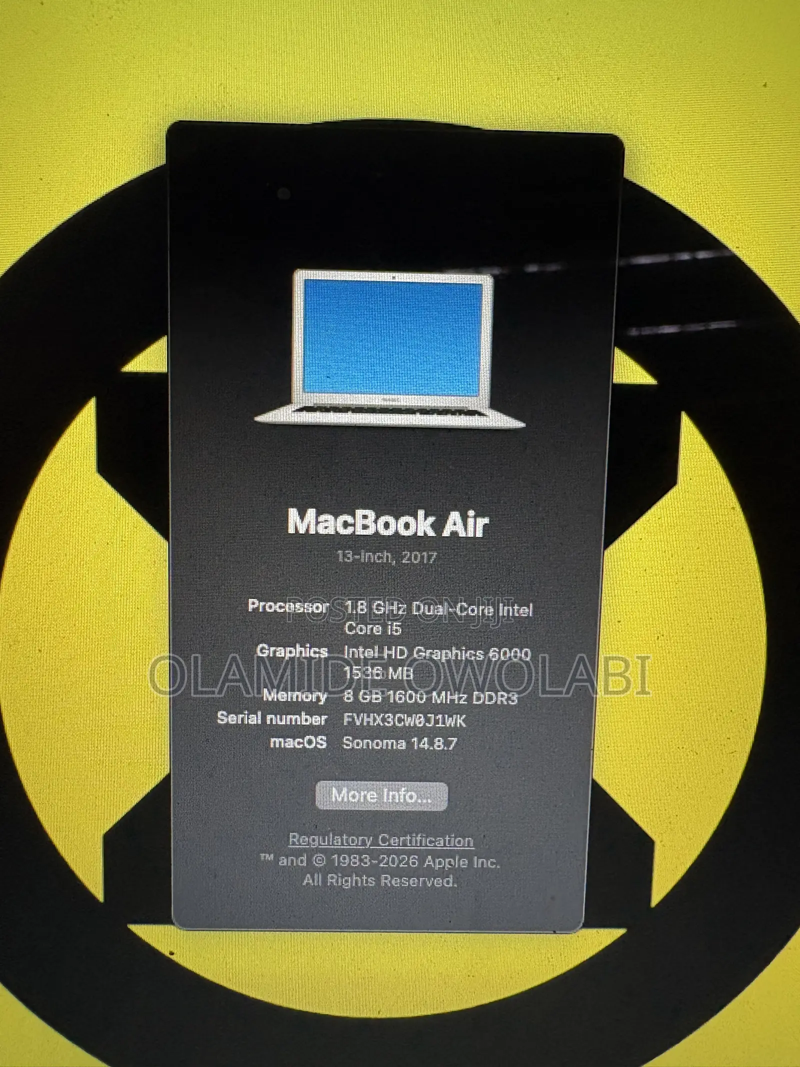 Laptop Apple MacBook Air 2017 8GB Intel Core i5 SSD 128GB