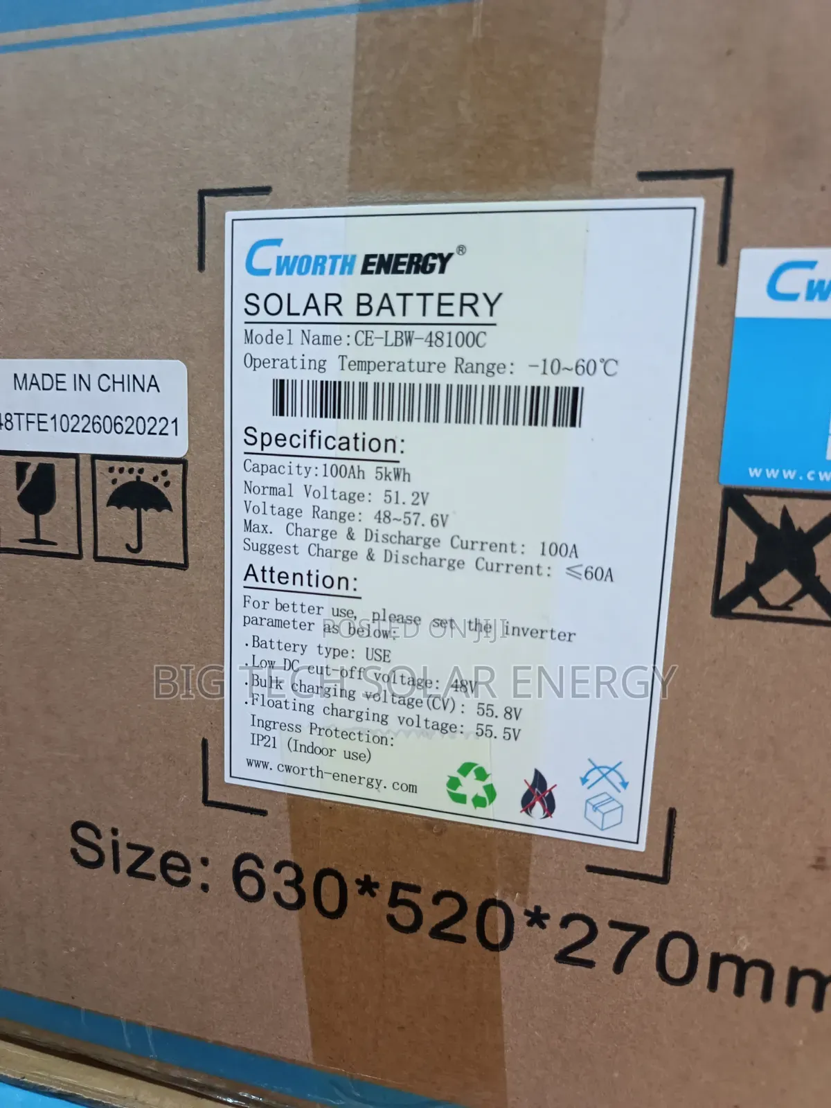 5kwh 51.2 Cworth Lithium Battery