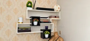 Neatly Used Decorative Wall Mounted Wooden Shelf