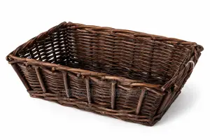 Handwoven Rectangular Wicker Basket