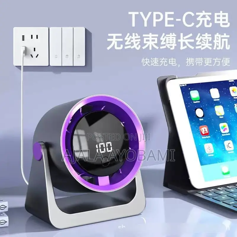 Desktop Digital Rechargeable Fan