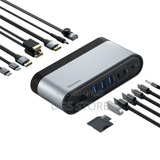 Baseus Union Joy 16 Port Two Screen Multifunctional Type C Hub Adapter