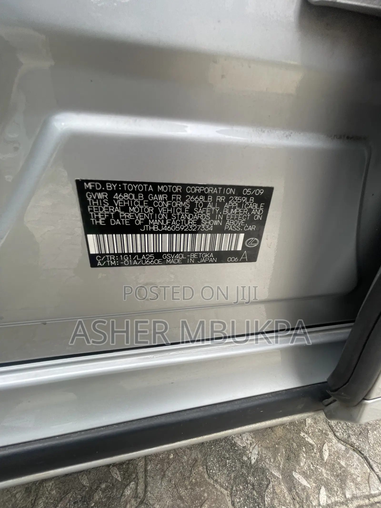 Lexus ES 350 2009 Silver