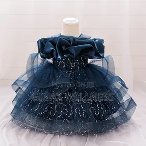 Luxury Girls Princess Dress With Sequin and Ruffle Design (6-12months)