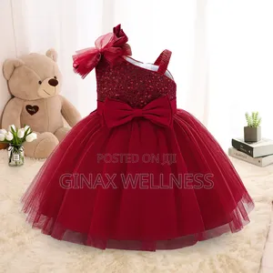 Baby Girls Party Dress With Sparkling Sequin and Bow (6-12 Months)