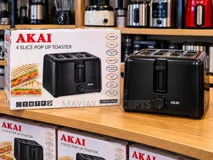 AKAI TO027A-5018 4 Slice 1400W Pop Up Toaster With Wide Slots