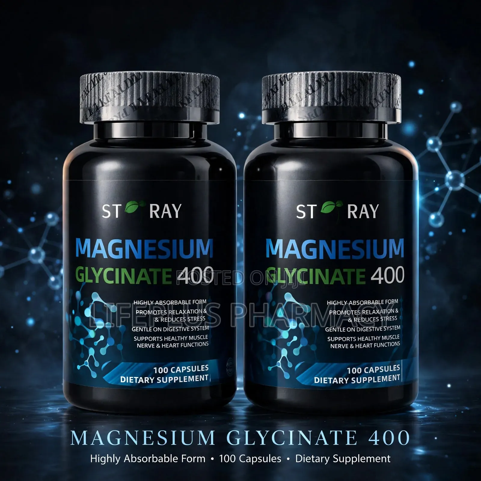 ST RAY Magnesium Glycinate 400mg - 100 Capsules